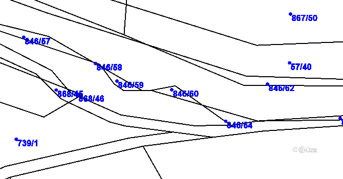 Parcela st. 846/60 v KÚ Vranová Lhota, Katastrální mapa