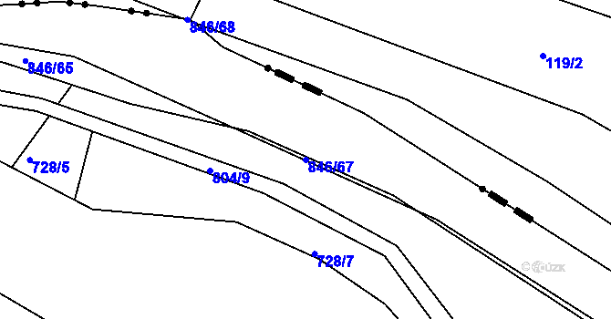Parcela st. 846/67 v KÚ Vranová Lhota, Katastrální mapa