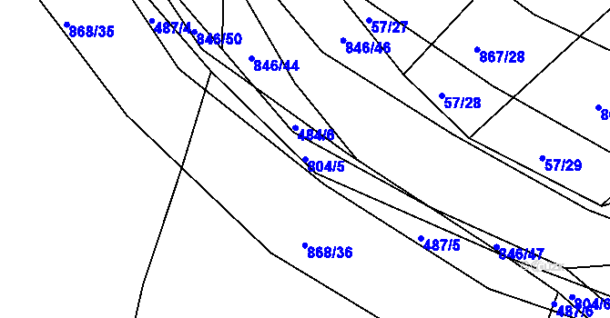 Parcela st. 804/5 v KÚ Vranová Lhota, Katastrální mapa