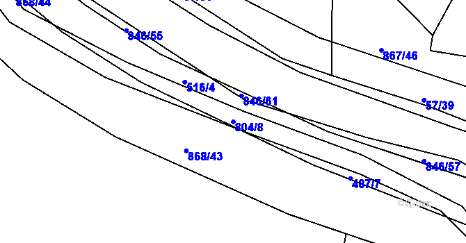 Parcela st. 804/8 v KÚ Vranová Lhota, Katastrální mapa