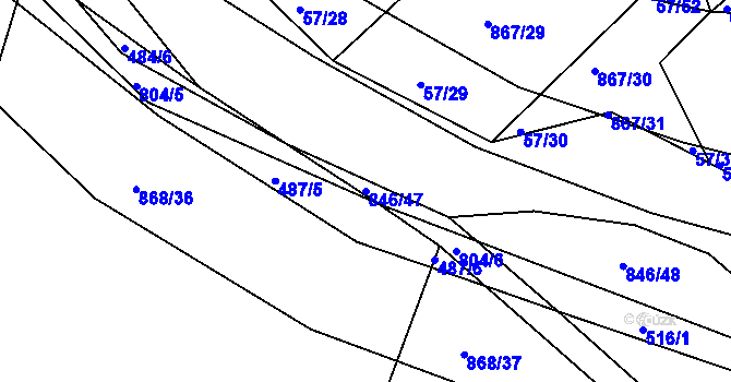 Parcela st. 846/47 v KÚ Vranová Lhota, Katastrální mapa