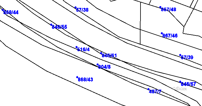 Parcela st. 846/61 v KÚ Vranová Lhota, Katastrální mapa