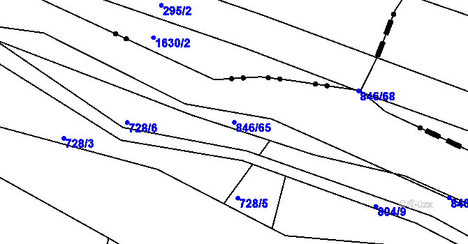 Parcela st. 846/65 v KÚ Vranová Lhota, Katastrální mapa