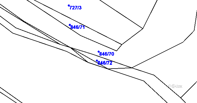 Parcela st. 846/70 v KÚ Vranová Lhota, Katastrální mapa