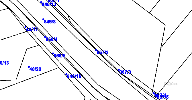 Parcela st. 867/2 v KÚ Vranová Lhota, Katastrální mapa