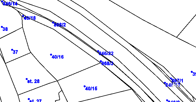 Parcela st. 846/22 v KÚ Vranová Lhota, Katastrální mapa
