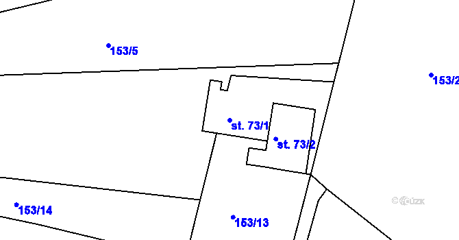 Parcela st. 73/1 v KÚ Vranová Lhota, Katastrální mapa