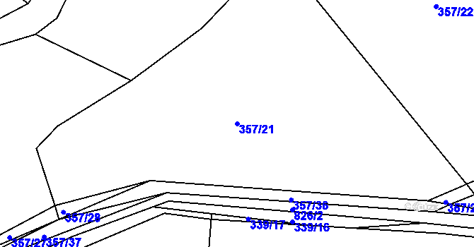 Parcela st. 357/21 v KÚ Vranová Lhota, Katastrální mapa