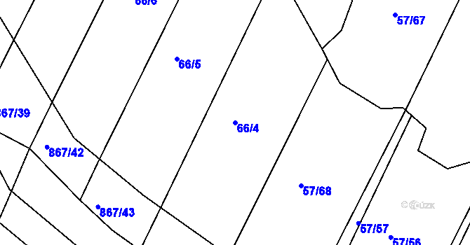Parcela st. 66/4 v KÚ Vranová Lhota, Katastrální mapa