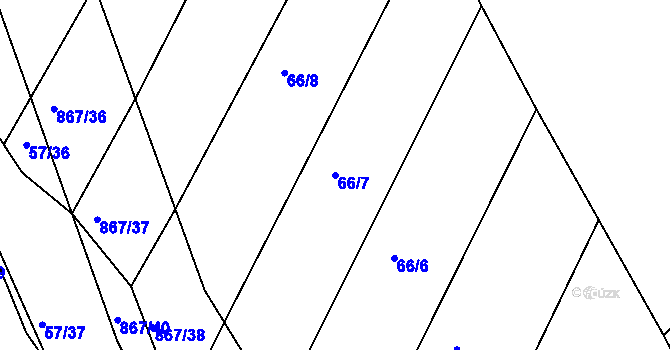 Parcela st. 66/7 v KÚ Vranová Lhota, Katastrální mapa