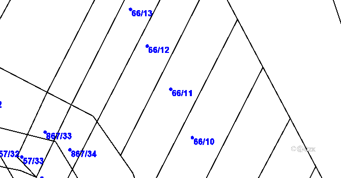 Parcela st. 66/11 v KÚ Vranová Lhota, Katastrální mapa