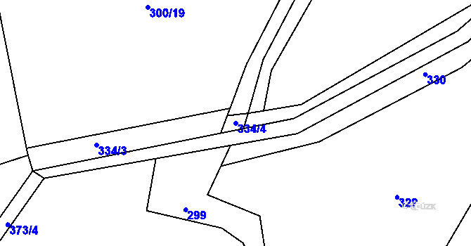 Parcela st. 334/4 v KÚ Vranová Lhota, Katastrální mapa