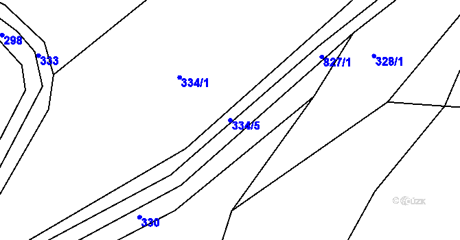 Parcela st. 334/5 v KÚ Vranová Lhota, Katastrální mapa
