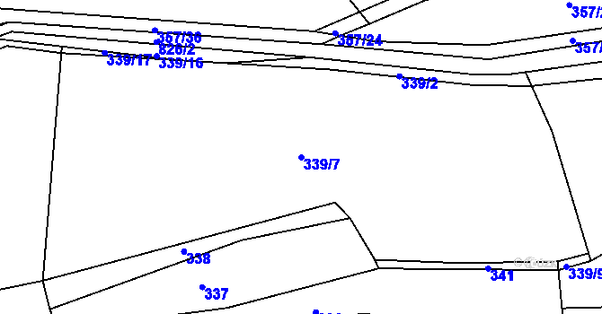 Parcela st. 339/7 v KÚ Vranová Lhota, Katastrální mapa