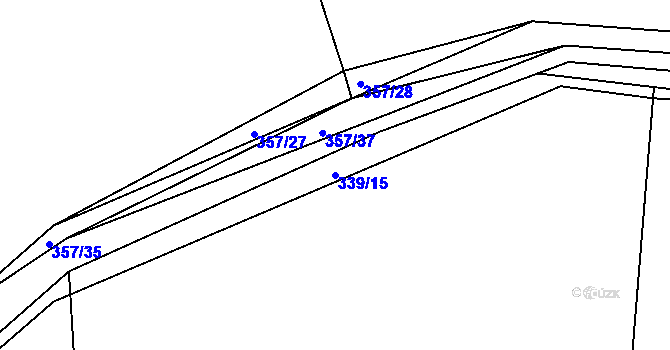 Parcela st. 339/15 v KÚ Vranová Lhota, Katastrální mapa