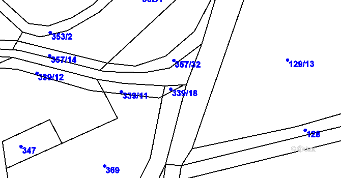 Parcela st. 339/18 v KÚ Vranová Lhota, Katastrální mapa