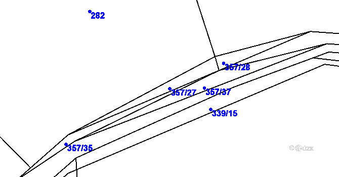 Parcela st. 357/27 v KÚ Vranová Lhota, Katastrální mapa