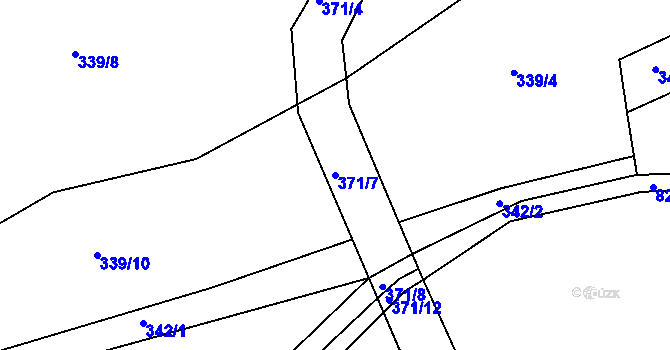 Parcela st. 371/7 v KÚ Vranová Lhota, Katastrální mapa