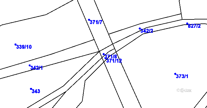 Parcela st. 371/8 v KÚ Vranová Lhota, Katastrální mapa