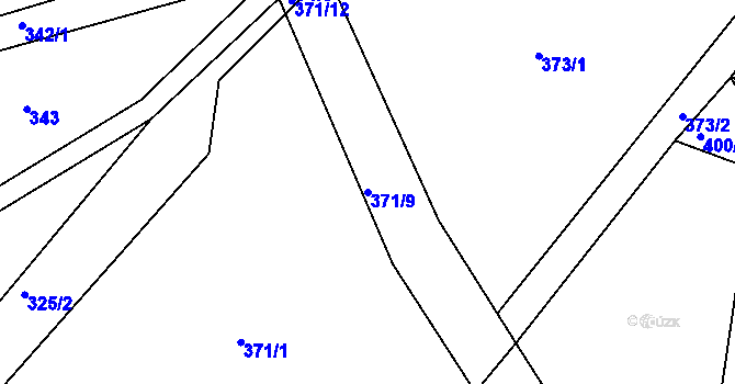 Parcela st. 371/9 v KÚ Vranová Lhota, Katastrální mapa