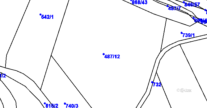 Parcela st. 487/12 v KÚ Vranová Lhota, Katastrální mapa