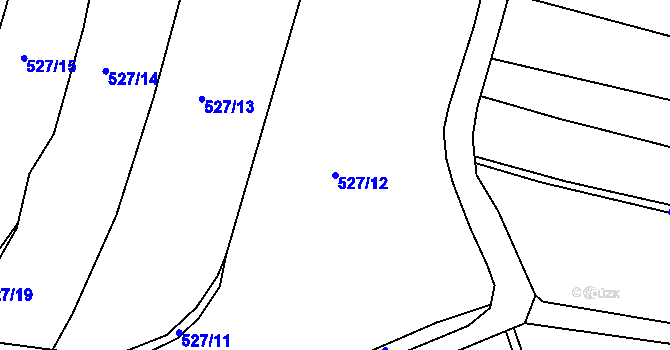 Parcela st. 527/12 v KÚ Vranová Lhota, Katastrální mapa