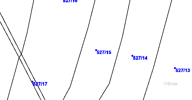 Parcela st. 527/15 v KÚ Vranová Lhota, Katastrální mapa