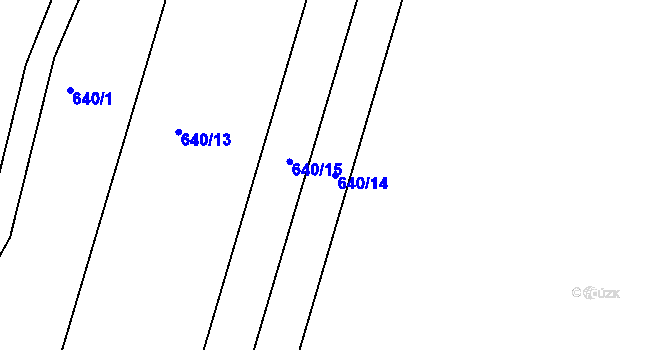 Parcela st. 640/14 v KÚ Vranová Lhota, Katastrální mapa