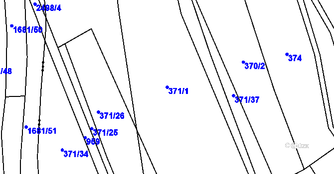 Parcela st. 371/1 v KÚ Hoděmyšl, Katastrální mapa