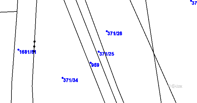 Parcela st. 371/25 v KÚ Hoděmyšl, Katastrální mapa