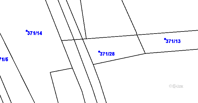 Parcela st. 371/28 v KÚ Hoděmyšl, Katastrální mapa