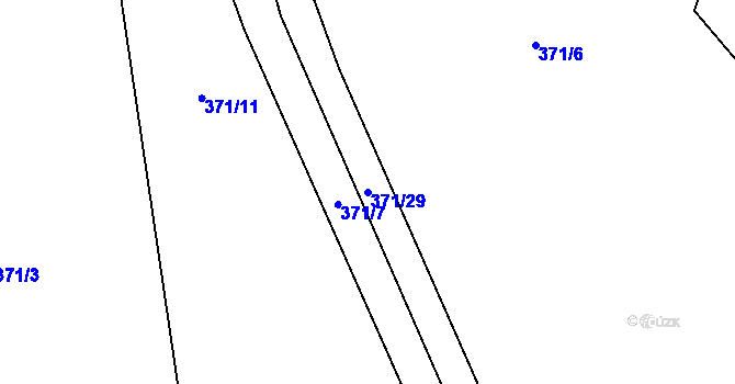 Parcela st. 371/29 v KÚ Hoděmyšl, Katastrální mapa