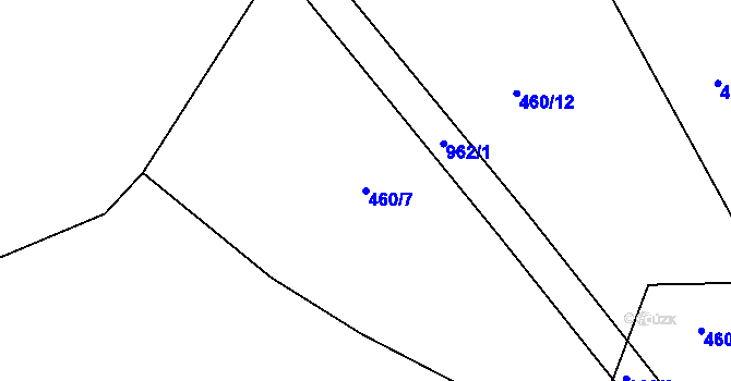 Parcela st. 460/7 v KÚ Hoděmyšl, Katastrální mapa