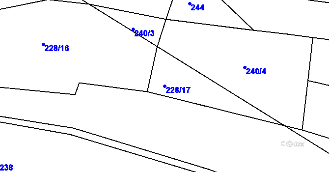 Parcela st. 228/17 v KÚ Hoděmyšl, Katastrální mapa