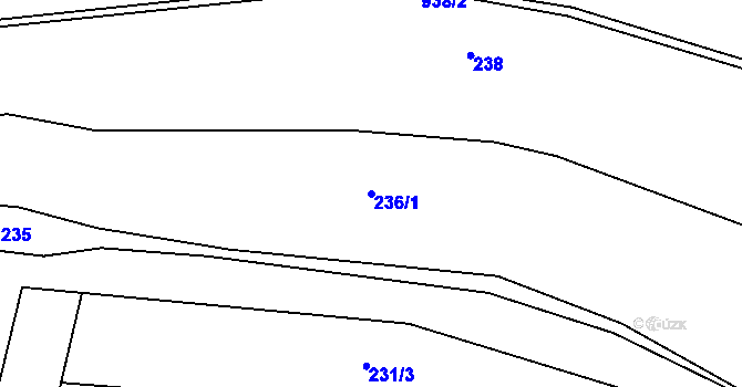 Parcela st. 236/1 v KÚ Hoděmyšl, Katastrální mapa