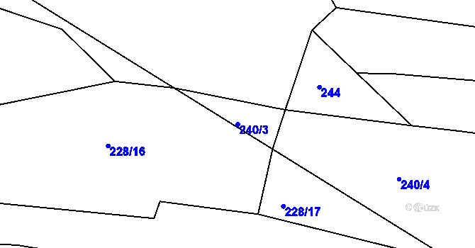 Parcela st. 240/3 v KÚ Hoděmyšl, Katastrální mapa