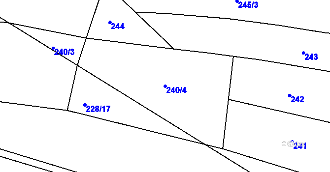 Parcela st. 240/4 v KÚ Hoděmyšl, Katastrální mapa