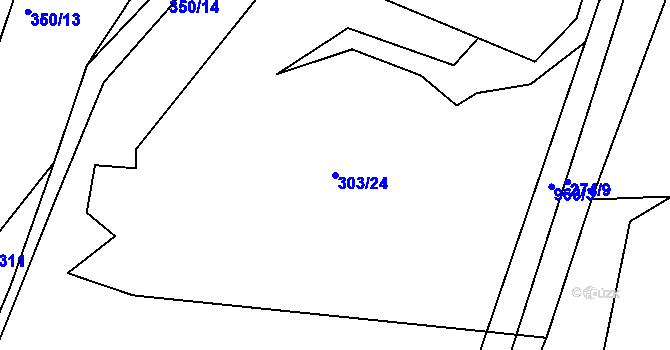 Parcela st. 303/24 v KÚ Hoděmyšl, Katastrální mapa