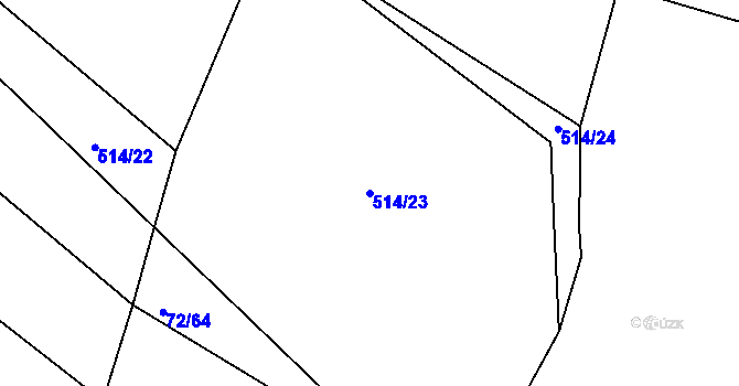 Parcela st. 514/23 v KÚ Hoděmyšl, Katastrální mapa