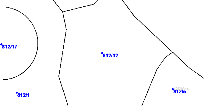 Parcela st. 812/12 v KÚ Hoděmyšl, Katastrální mapa