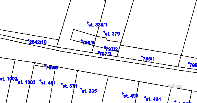 Parcela st. 797/3 v KÚ Vranovice nad Svratkou, Katastrální mapa
