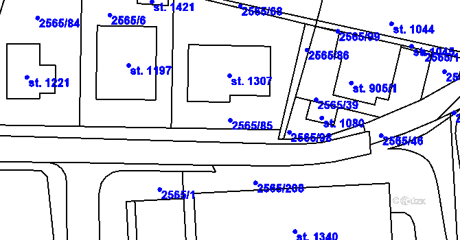Parcela st. 2565/85 v KÚ Vranovice nad Svratkou, Katastrální mapa