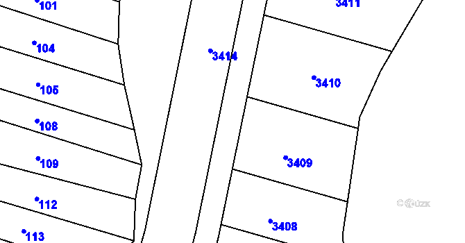 Parcela st. 103 v KÚ Vranovice nad Svratkou, Katastrální mapa