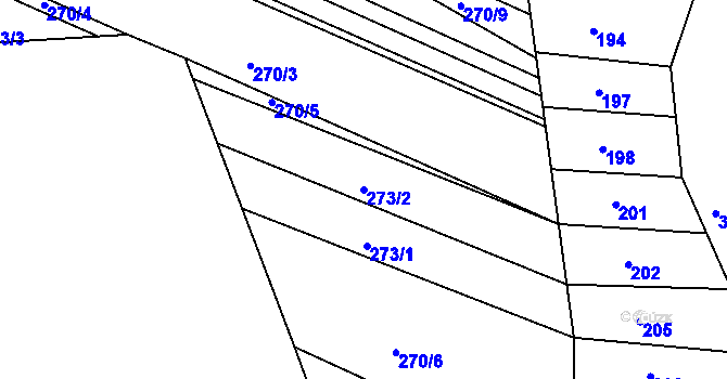 Parcela st. 273/2 v KÚ Vranovice nad Svratkou, Katastrální mapa