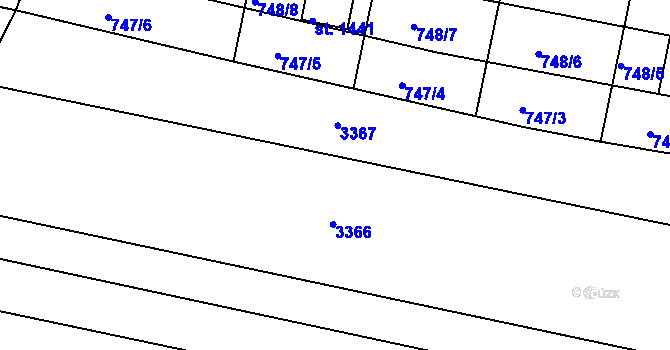 Parcela st. 744/2 v KÚ Vranovice nad Svratkou, Katastrální mapa