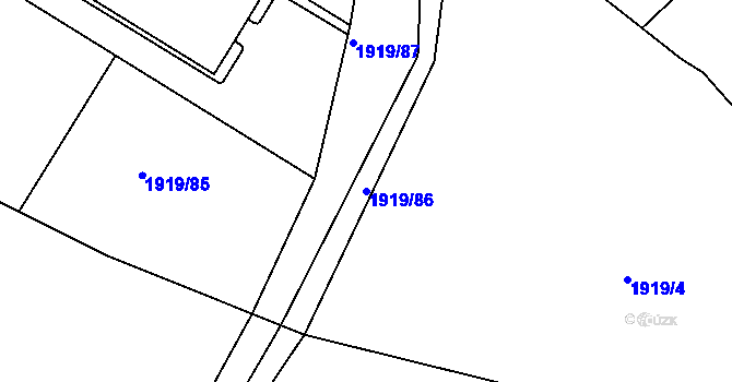Parcela st. 1919/86 v KÚ Vranovice nad Svratkou, Katastrální mapa