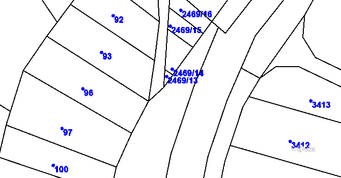 Parcela st. 2562/25 v KÚ Vranovice nad Svratkou, Katastrální mapa