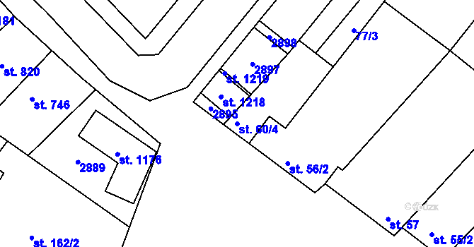 Parcela st. 60/4 v KÚ Vranovice nad Svratkou, Katastrální mapa