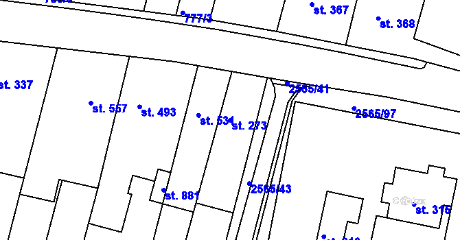 Parcela st. 273 v KÚ Vranovice nad Svratkou, Katastrální mapa