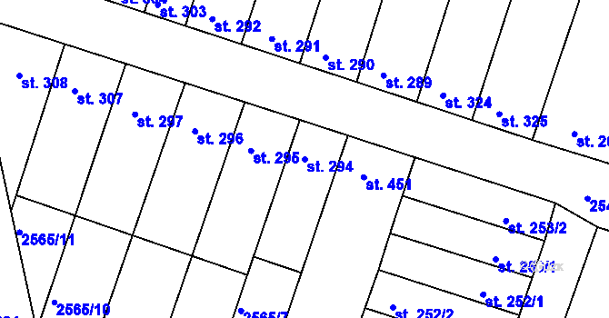Parcela st. 294 v KÚ Vranovice nad Svratkou, Katastrální mapa